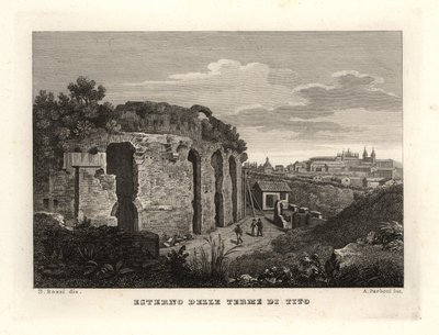 Ansicht des Äußeren der Thermen des Titus, Thermae Titi, Terme di Tito von Unbekannt
