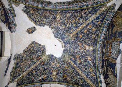 Ansicht der Gewölbedecke, aus der Cappella di Santa Matrona von Unbekannt