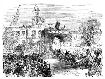 Besuch der Königin und Prinz Albert in der Linen Hall, Belfast, ca. 1850er, ca. 1888 von Unbekannt