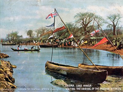 Warten auf die Ankunft des Missionsdampfers, Likoma, Nyasasee, Afrika, 1904 von Unbekannt