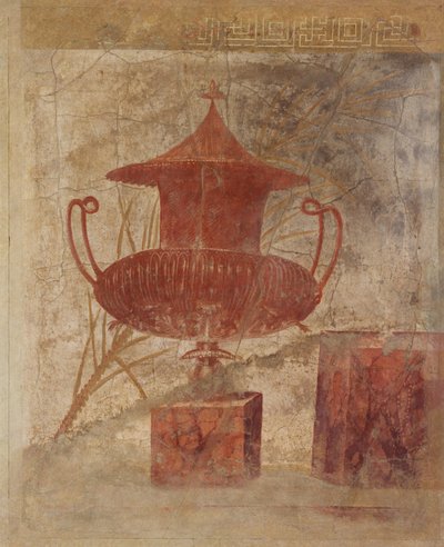 Wandmalereifragment aus dem Peristyl der Villa von P. Fannius Synistor..., ca. 50-40 v. Chr. von Unbekannt