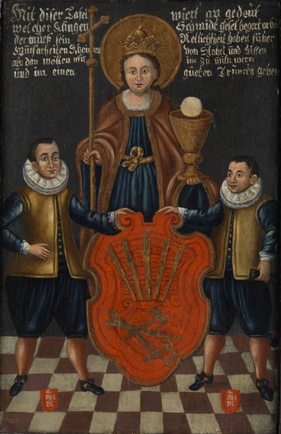 Wappen- und Satzungsbild der Zunft der Klingenschmiede von Unbekannt
