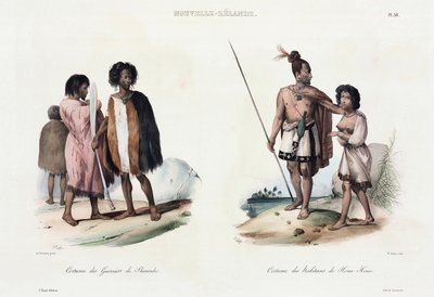 Krieger von Shouraki und Bewohner von Houa Houa, Neuseeland von Unbekannt