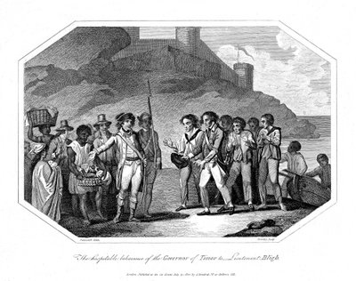William Bligh, britischer Marineoffizier, empfangen vom Gouverneur von Timor, 14. Juni 1789, 1802 von Unbekannt