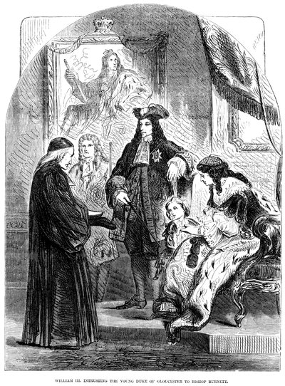 Wilhelm III. vertraut den jungen Herzog von Gloucester Bischof Burnett an von Unbekannt
