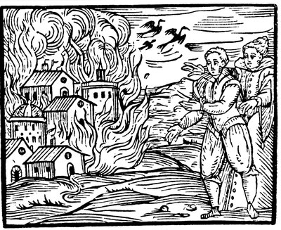Hexen zerstören ein Haus durch Feuer - Schwaben, 1533 von Unbekannt