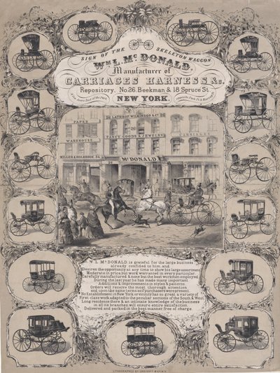 Wm. L. McDonald, Hersteller von Kutschengeschirr & Co. Repository, Nr. 26 Beekman & 1..., 1852-86 von Unbekannt
