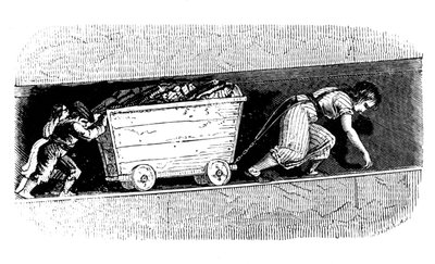 Frau und Kinder Kohlenputzer, Mid und East Lothian, Schottland, um 1848 von Unbekannt