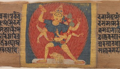 Zornige achtarmige und dreigesichtige Göttin Tara Marichi, ca. 1090 von Unbekannt