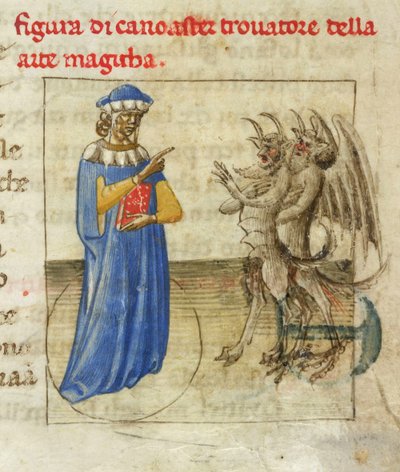 Zoroaster mit zwei Dämonen Miniatur aus Pseudo-Aristoteles Secretum Secretorum von Unbekannt