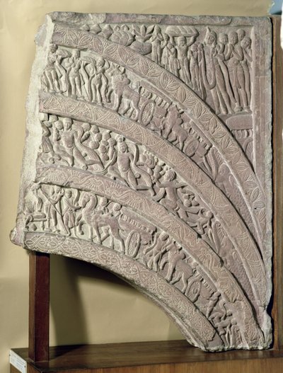 Architrav von einem Tor, roter Sandstein, Mathura, UP, 2. Jahrhundert n. Chr. von Unbekannt Unbekannt