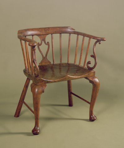 Windsor Stuhl aus Eiben- und Ulmenholz, ca. 1760 von Unbekannt Unbekannt