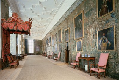 Hardwick Hall (1590-97), Innenansicht der Langen Galerie, Derbyshire, UK von Unbekannt Unbekannt