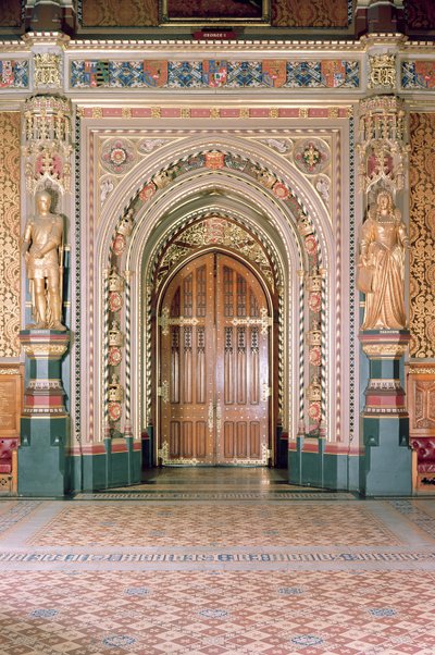 Houses of Parliament, Eingang zum Robing Room, Royal Gallery, ca. 1841, Sir Charles Barry & Augustus Pugin, Westminster, London, UK von Unbekannt Unbekannt