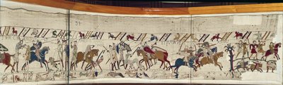 König Harold wird getötet und die Engländer fliehen, Teppich von Bayeux von Unbekannt Unbekannt