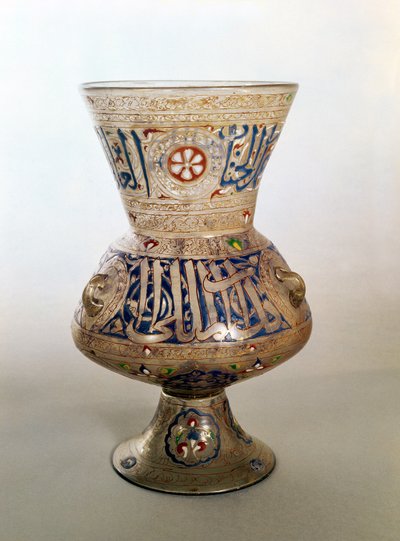 Moscheelampe, mit Widmung an Shibi-Abdania Kafur ar-Rumi, Mitte des 14. Jahrhunderts von Unbekannt Unbekannt