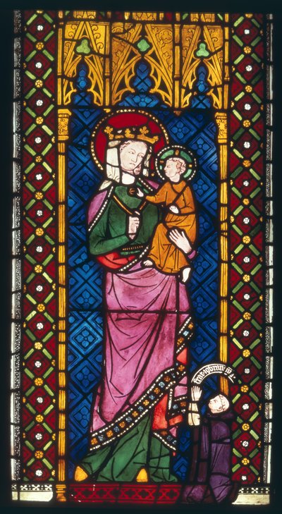 Buntglasfenster, das Madonna und Kind darstellt, aus Köln, um 1380 von Unbekannt Unbekannt