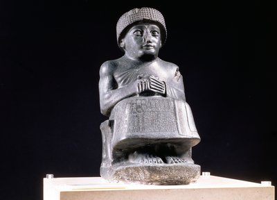 Gudea, Prinz von Lagash, Statue gewidmet Ningizzada, Neusumerisch, aus Telloh, antikes Girsu, ca. 2130 v. Chr. von Unbekannt