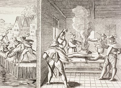 Propaganda aus dem 16. Jahrhundert, die die Gewalt der Gueux gegen die Katholiken darstellt, aus 