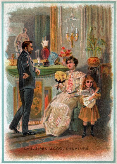 Ein bürgerliches Wohnzimmer. Ein Wohnzimmer der Mittelschicht. von Unbekannter Künstler