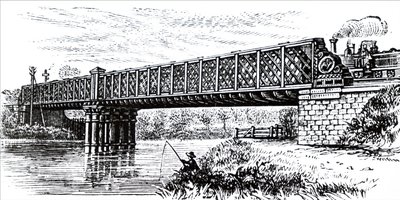 Eine Fachwerkbrücke von Unbekannt
