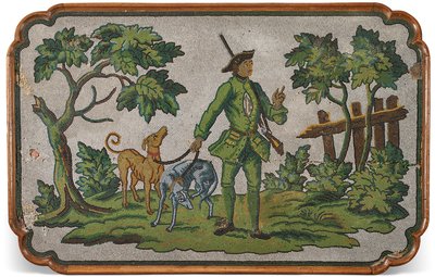 Oberseite einer deutschen Eiche und Perlenstickerei Beistelltisch, ca. 1740 von Unbekannter Künstler