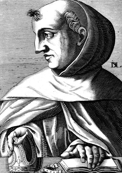 Albertus Magnus (1193/1206-1280) deutscher Dominikanermönch, Wissenschaftler, Philosoph und Theologe, Gravur von Unbekannter Künstler