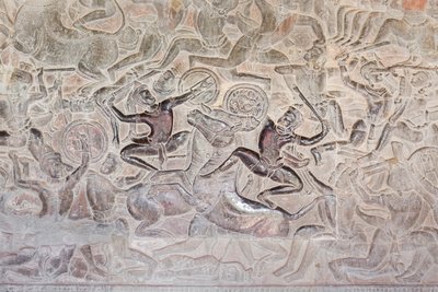 Basreliefs in der östlichen Galerie von Angkor Wat, Kambodscha von Unbekannter Künstler