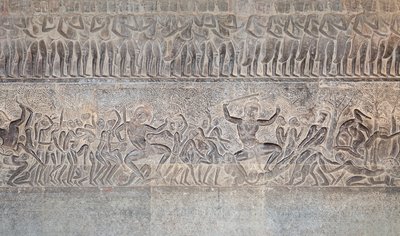 Basreliefs in der südlichen Galerie von Angkor Wat, Kambodscha von Unbekannter Künstler