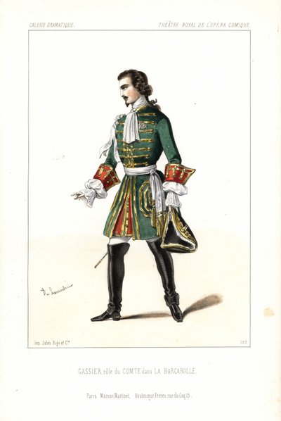 Bassbariton Edouard Gassier in der Rolle des Comte in Auber