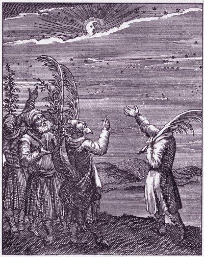 Segen auf den Neumond (aus einem Buch, veröffentlicht in Utrecht) von Unbekannter Künstler
