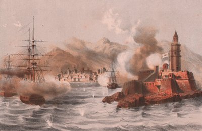 Bombardierung von Palermo, mit Schiffen im Vordergrund, Sizilien von William M. Timlin