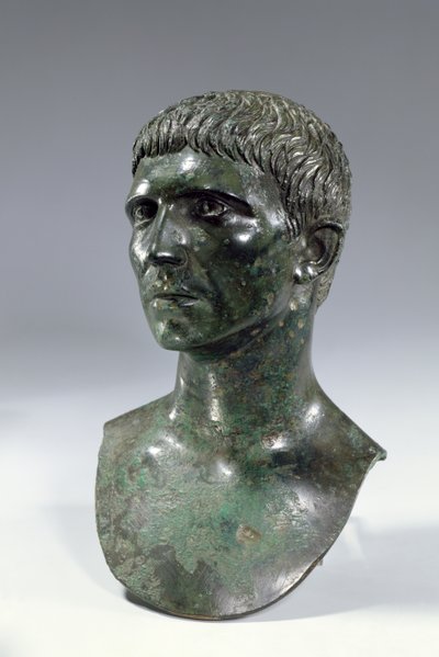 Bronzekopf eines Mannes, Römisch, Anfang des 1. Jahrhunderts v. Chr. oder 2. Jahrhundert n. Chr. von Unbekannt