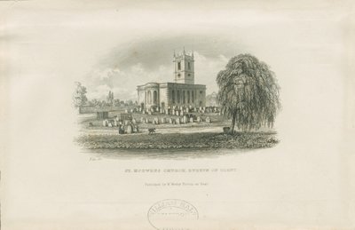Burton-upon-Trent - St. Modwen Kirche (Stahlstich) von Unbekannt