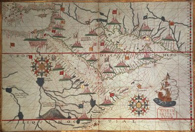 Karte von Arabien und dem östlichen Mittelmeer, Teil eines Portolan-Atlas von Unbekannter Künstler