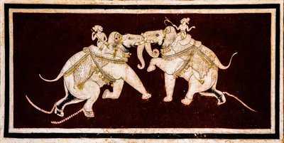 Chittra Shala Innenhof mit virtuosen feinen Gemälden, Taragarh-Fort, Bundi, Rajasthan, Indien, Asien (Foto) von Unbekannter Künstler