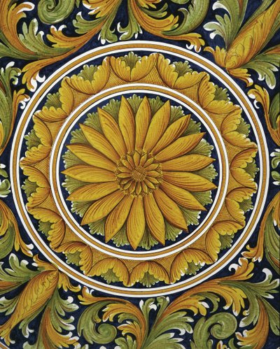 Nahaufnahme eines Tisches, Caltagirone, Italien von William M. Timlin