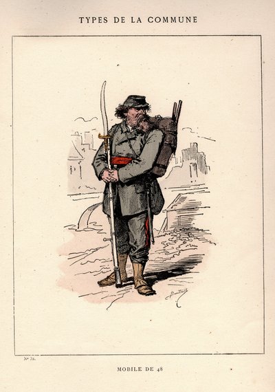 Pariser Kommune: Kostüm des Mobiles von 1848 in „Les Communeux“ von Unbekannt