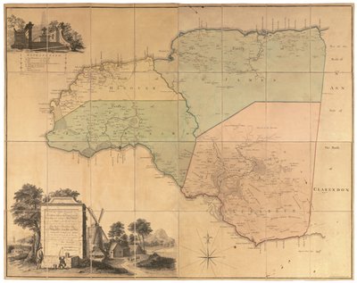 Cornwell aus der Kartenblatt der 3 Grafschaften von Jamaika von Unbekannter Künstler