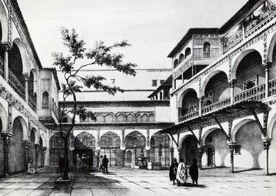 Hof der Kasbah-Festung in Algier von J.B. and Brown J. Rowbotham