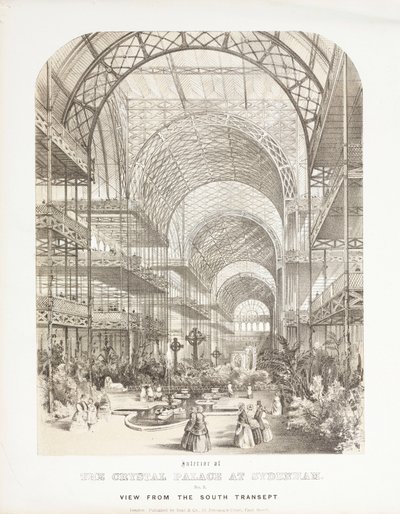 Kristallpalast, nach der Großen Ausstellung Blick vom Südtransept, Kristallpalast, Sydenham von Unbekannt