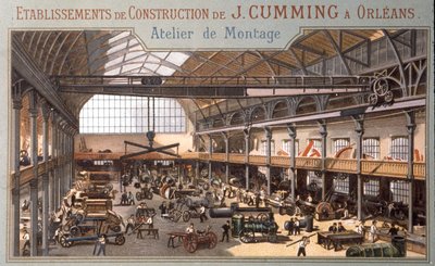 Cumming Landmaschinenfabrik, Stich 2. Hälfte des 19. Jahrhunderts von Unbekannter Künstler