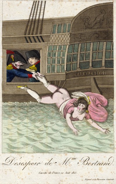 Verzweiflung von Frau Bertrand 1815 (Gravur) von Unbekannter Künstler