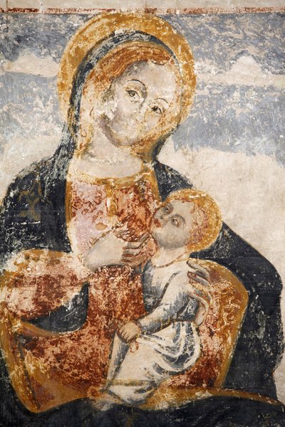 Verfallenes Fresko in der Kirche Santa Maria dell