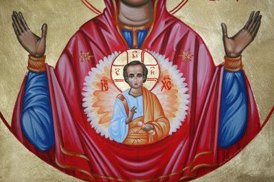 Detail einer Ikone in der bulgarischen Kirche St. Stephan, Istanbul von Unbekannt