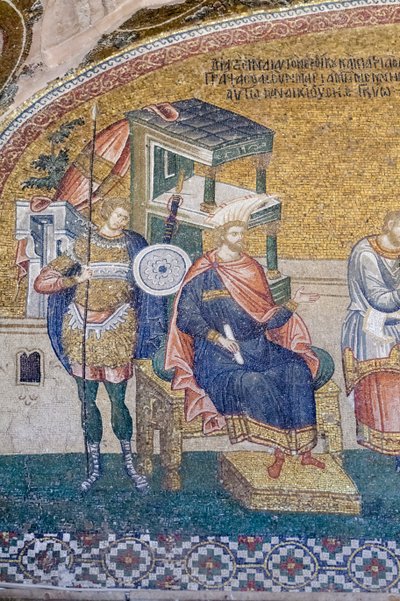 Detail des Statthalters Quirinius in der Szene der Steuererhebung, Chora-Kirche, Istanbul, Türkei von Unbekannter Künstler