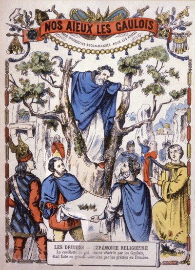 Druiden pflücken Mistel, um 1900 (Illustration) von Unbekannter Künstler