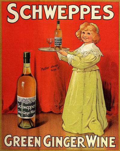 Englisches Werbeplakat für "Schweppes Green Ginger Wine" Erfrischungsgetränke von Unbekannter Künstler