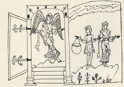 Vertreibung von Adam und Eva aus dem Paradies (Gravur) von Unbekannter Künstler