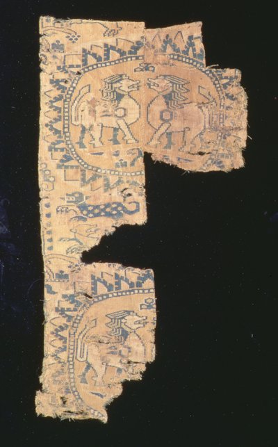 Fragment eines Lampas aus Leinen und Seide, Zentralasien von Benjamin Baud